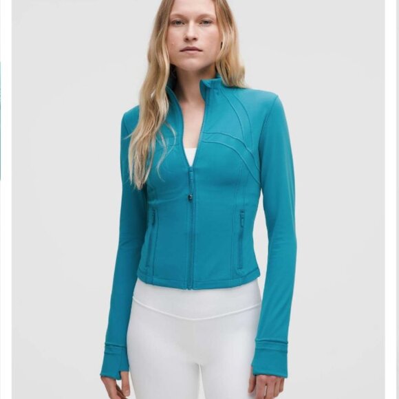 Lululemon Define Cropped Jacket *Nulu Hawaiian Blue Size 12 *RARE* - Picture 1 of 2